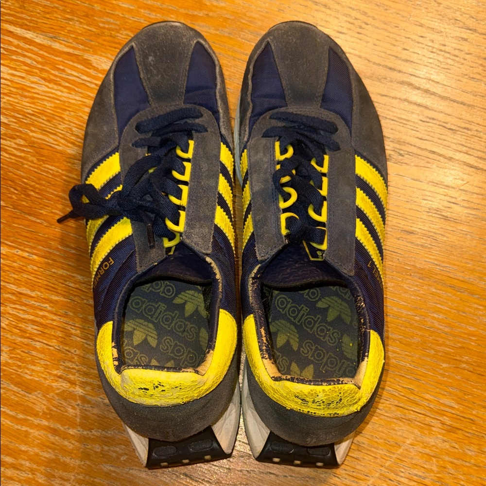 Adidas Navy and Yellow Sneakers